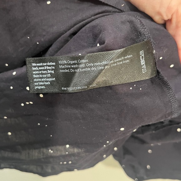 Eileen Fisher Top Organic Cotton Voile Splatter Print Black Boxy Kimono Large/XL - Picture 4 of 6